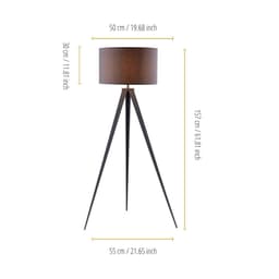 image-Romanza Tripod Standing Floor Lamp & Shade, Modern Lighting, Grey