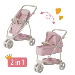 image-Olivia's Little World Dolls Pink Pram Stroller Pushchair For Baby Dolls OL-00009