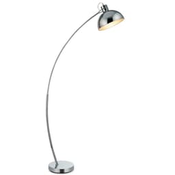 image-Arco Curved Arched Standard Floor Lamp Light & Bell Shade, Chrome