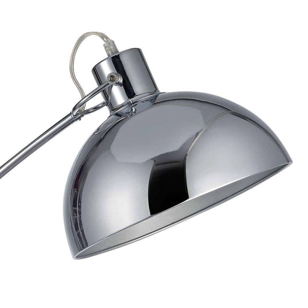 image-Arco Curved Arched Standard Floor Lamp Light & Bell Shade, Chrome