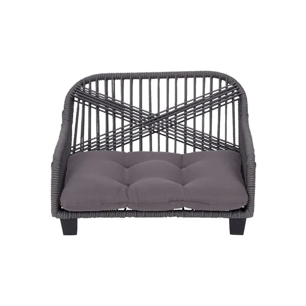 image-Indoor Outdoor Woven Cat & Dog Sofa Bed Lounger Grey ST-N10007-UK