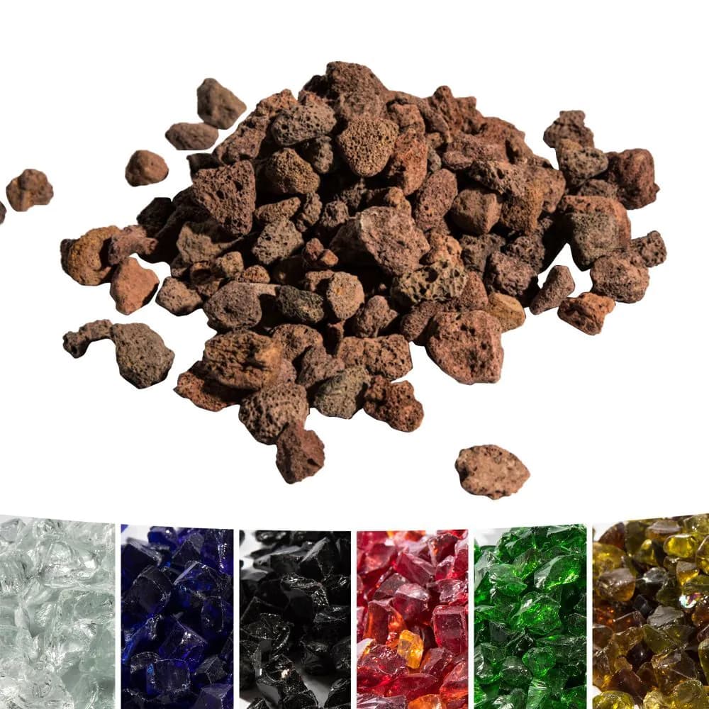image-3kg Lava Rocks, Natural Fire Stones for Outdoor Garden Gas Firepits