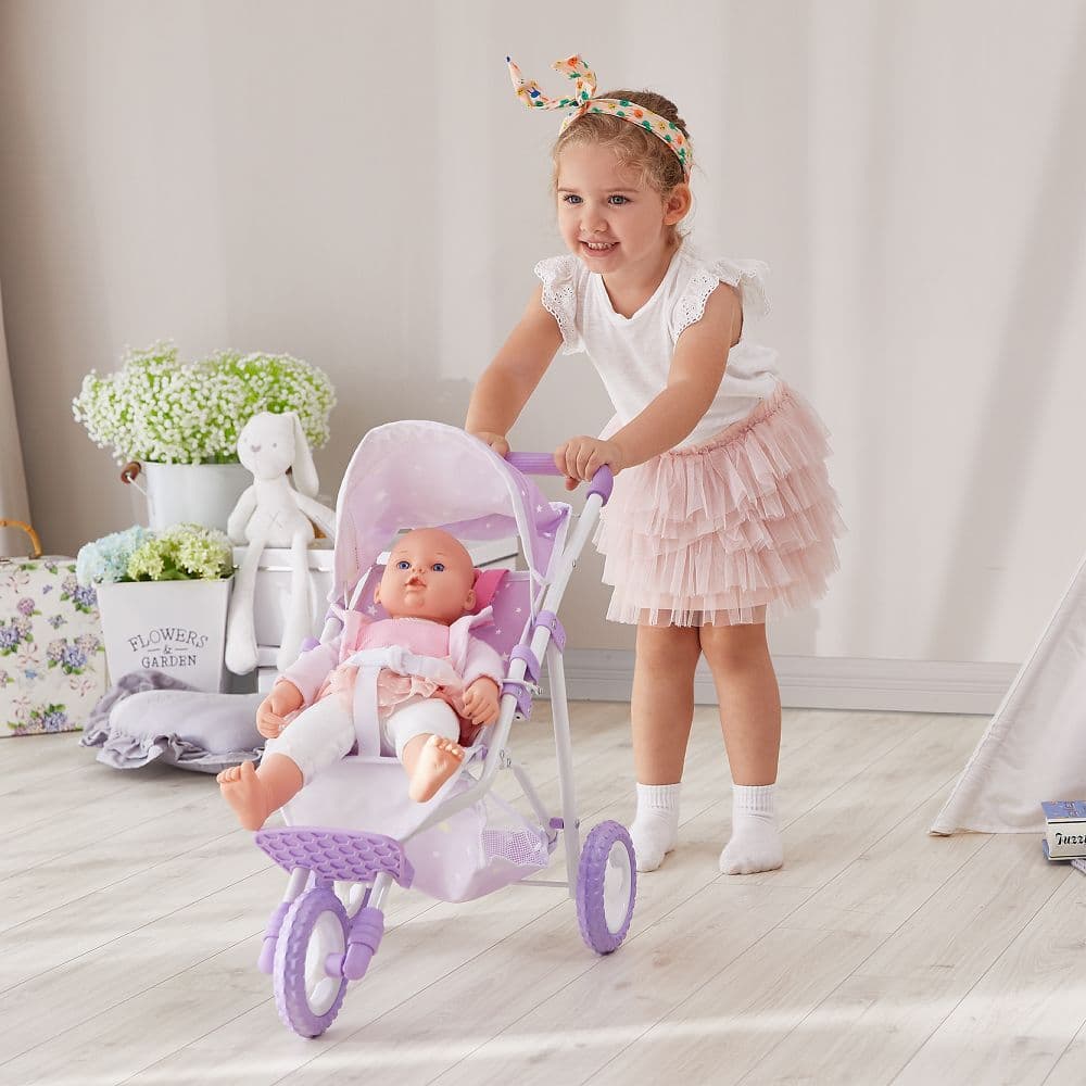 image-Olivia's Little World Dolls Star Pram Stroller Pushchair For Baby Dolls OL-00006