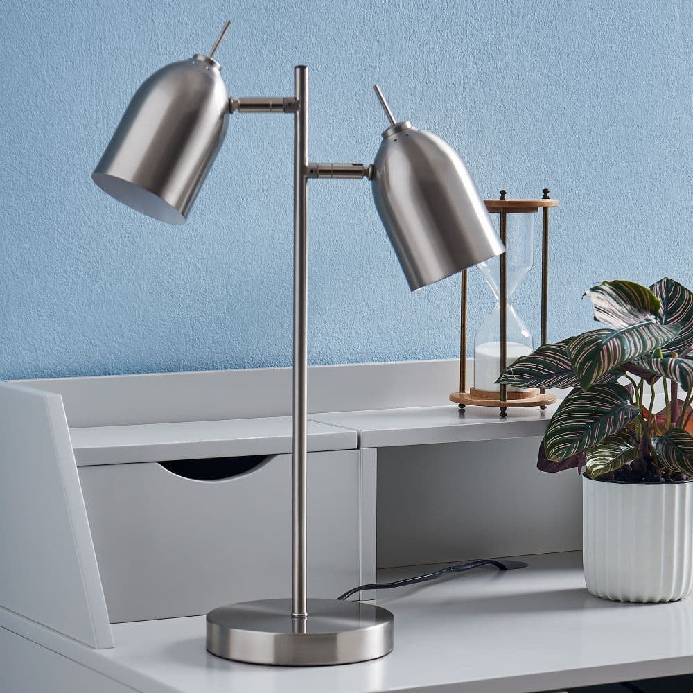 image-Mason Table Lamp & 2 Spotlights, Modern Lighting in Chrome