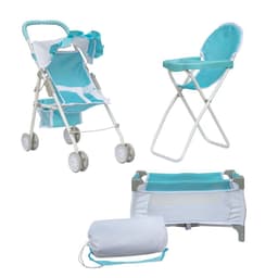 image-Olivia's Little World 3-in-1 Doll Stroller, Doll High Chair & Cot Set OL-00013