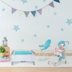 image-Olivia's Little World 3-in-1 Doll Stroller, Doll High Chair & Cot Set OL-00013