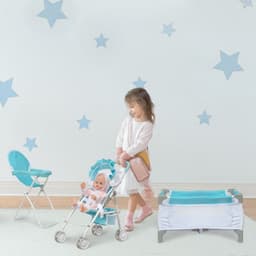 image-Olivia's Little World 3-in-1 Doll Stroller, Doll High Chair & Cot Set OL-00013