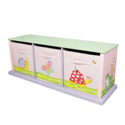 image-Fantasy Fields Magic Garden Kids Wooden Storage Canvas Drawers Toy Box TD-0132A