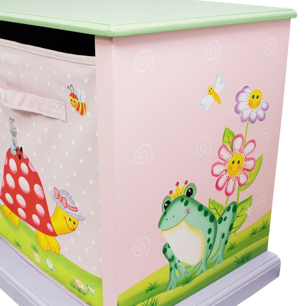 image-Fantasy Fields Magic Garden Kids Wooden Storage Canvas Drawers Toy Box TD-0132A