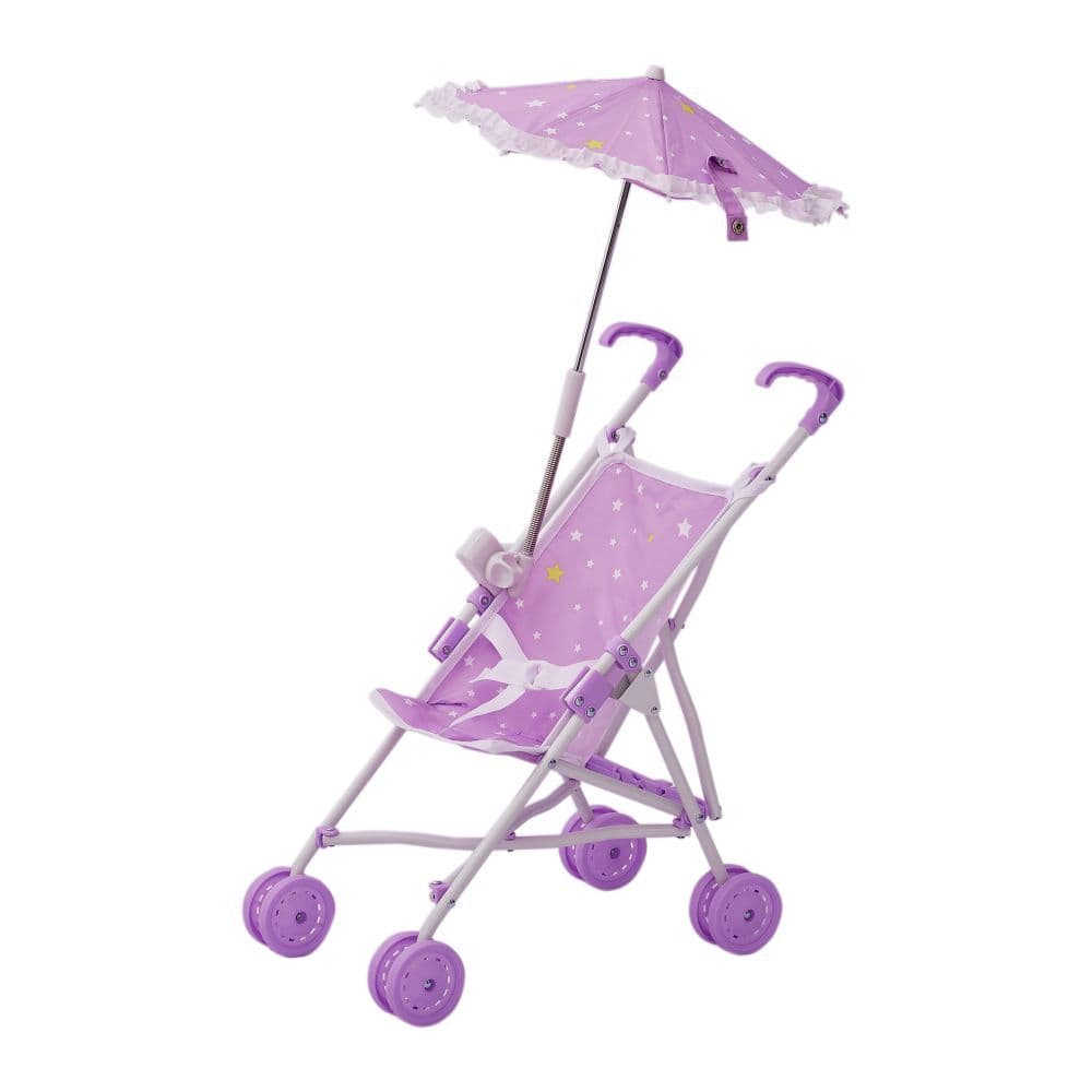 image-Olivia's Little World Baby Doll Stroller Pushchair & Parasol Purple OL-00005