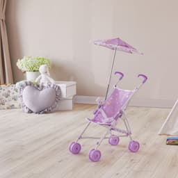 image-Olivia's Little World Baby Doll Stroller Pushchair & Parasol Purple OL-00005