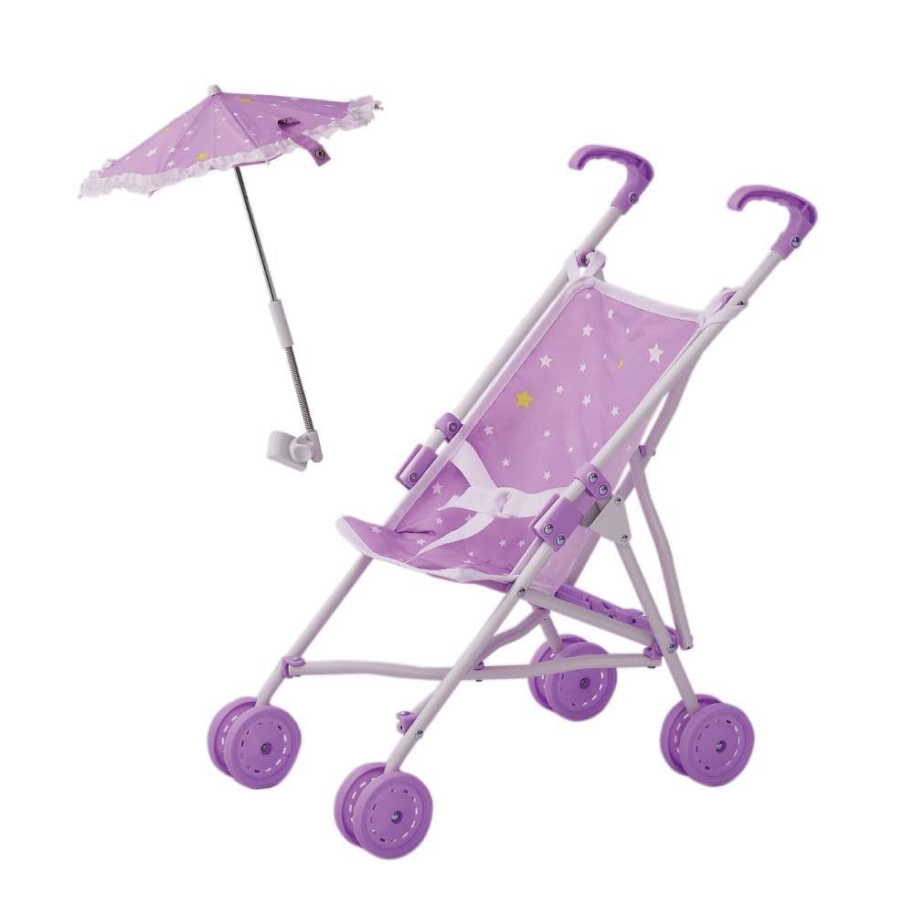 image-Olivia's Little World Baby Doll Stroller Pushchair & Parasol Purple OL-00005