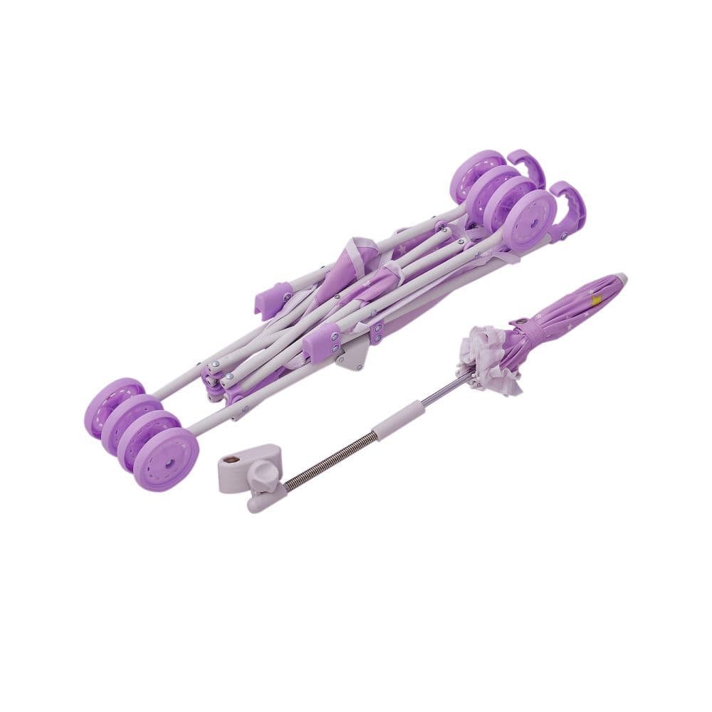image-Olivia's Little World Baby Doll Stroller Pushchair & Parasol Purple OL-00005
