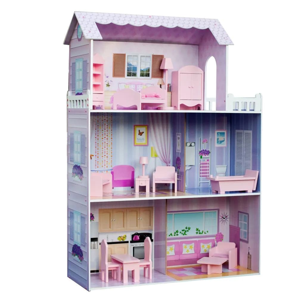 image-Olivia's Little World Dolls House Wooden Doll House & 13 Accessories KYD-10922A