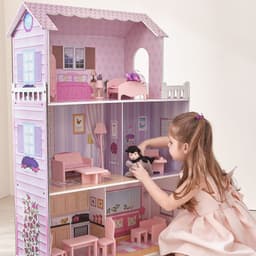 image-Olivia's Little World Dolls House Wooden Doll House & 13 Accessories KYD-10922A