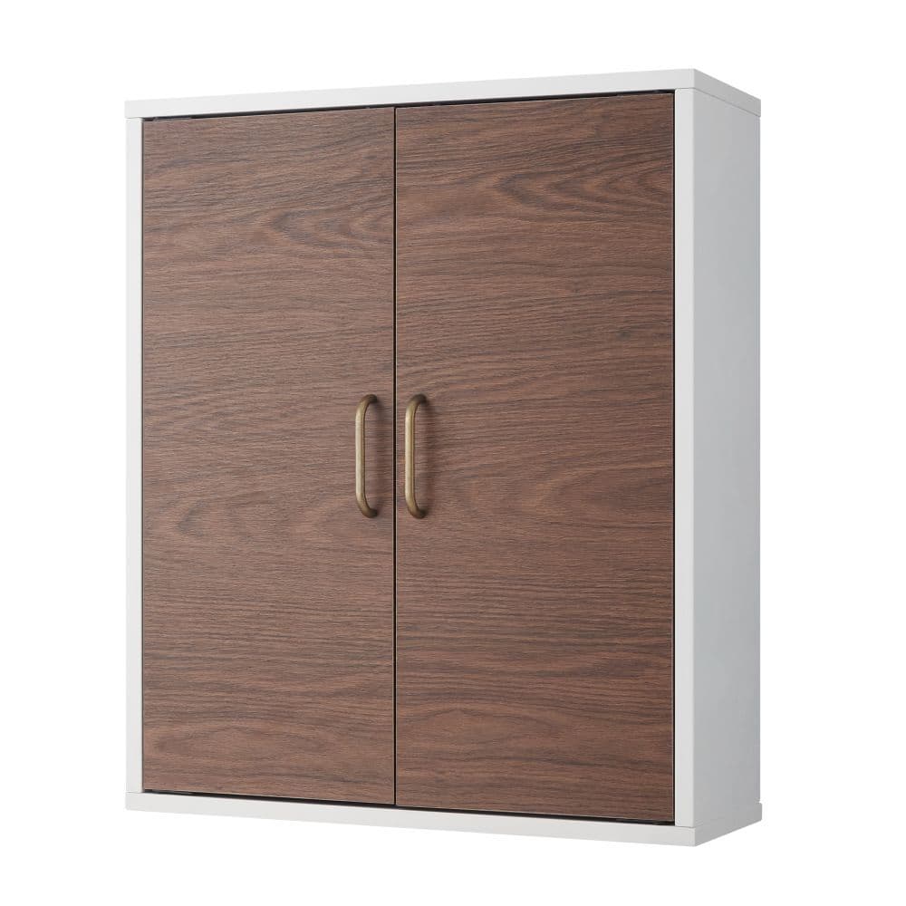 image-Tyler Wooden Bathroom Wall Medicine Cabinet White/Brown EHF-F0011