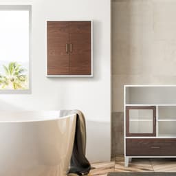 image-Tyler Wooden Bathroom Wall Medicine Cabinet White/Brown EHF-F0011