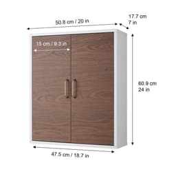 image-Tyler Wooden Bathroom Wall Medicine Cabinet White/Brown EHF-F0011