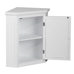 image-Bathroom Cupboard White Wooden Wall Corner Cabinet ELG-587