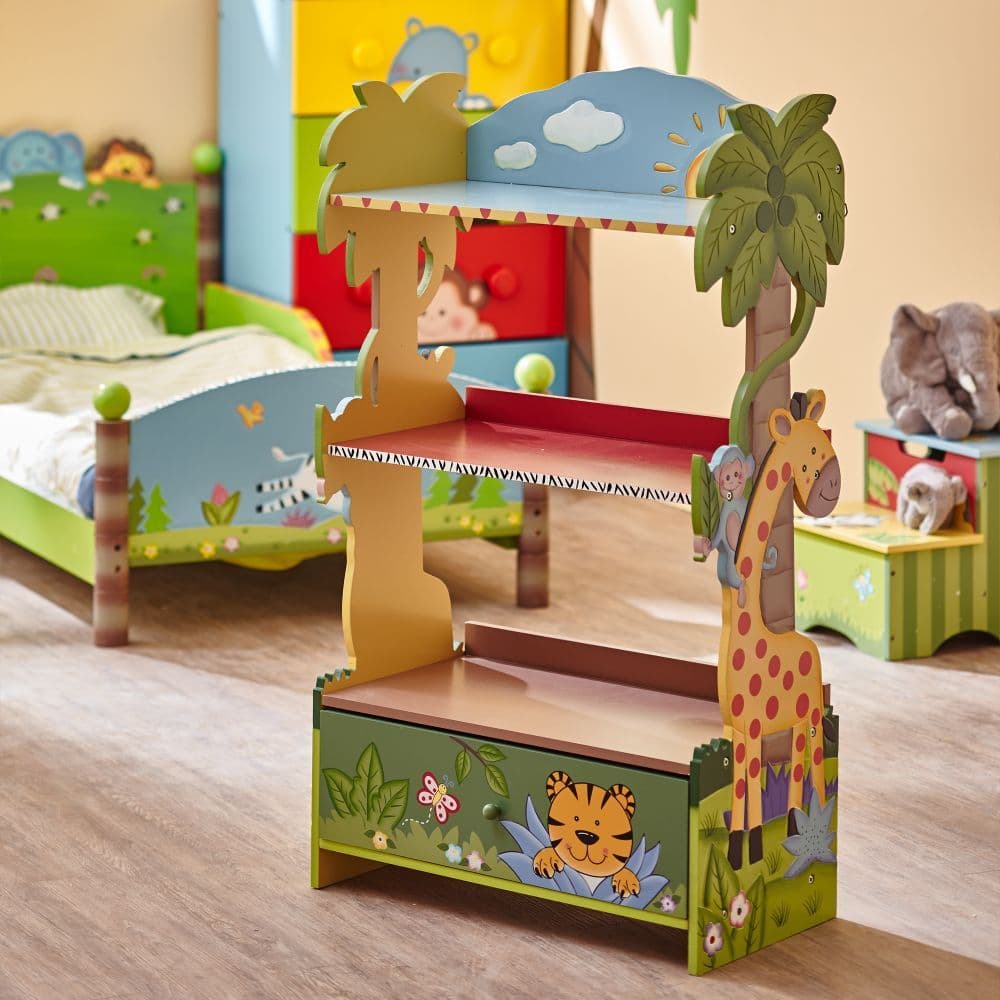 image-Fantasy Fields Large Kids Bookshelf Bookcase Toy Organiser With Drawer W-8268A