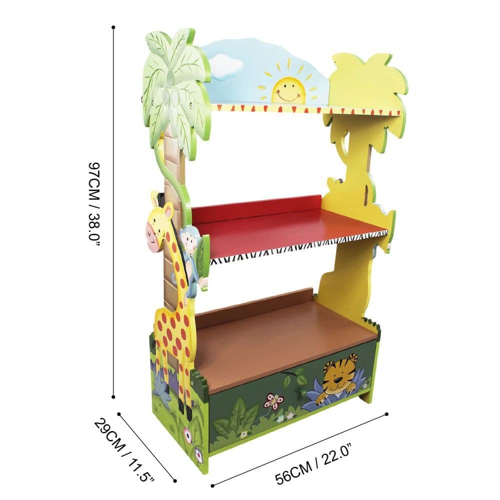 image-Fantasy Fields Large Kids Bookshelf Bookcase Toy Organiser With Drawer W-8268A