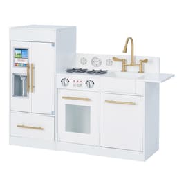 image-White Wooden Toy Kitchen by Toy Cooker Play Kitchen Set TD-12302WR