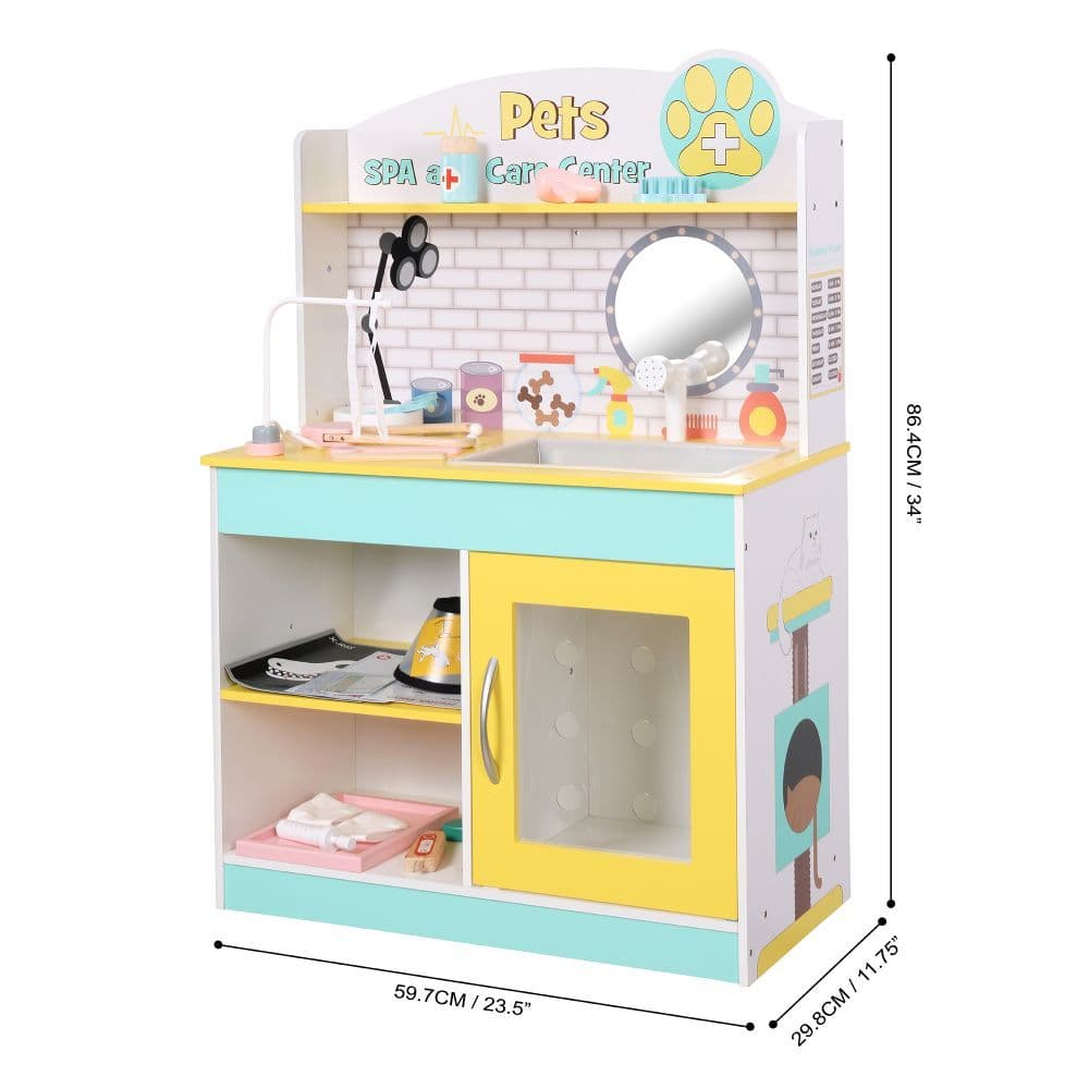 image-Pet Play Stand Toy Set & 16 Pretend Role Play Accessories TD-13636A