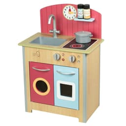 image-Porto Small Interactive Wooden Kitchen Playset & 4 Accessories