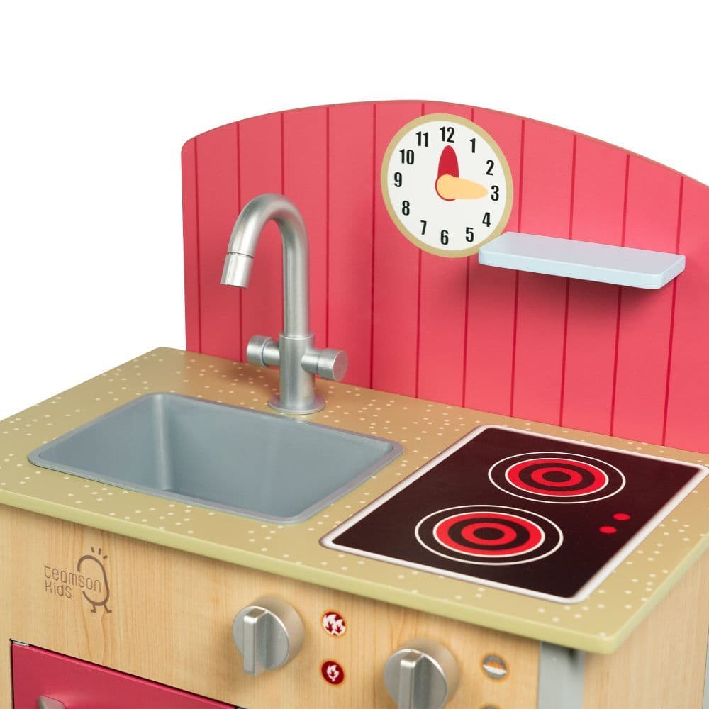 image-Porto Small Interactive Wooden Kitchen Playset & 4 Accessories