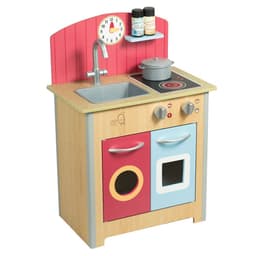 image-Porto Small Interactive Wooden Kitchen Playset & 4 Accessories