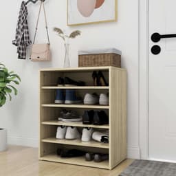 image-vidaXL Shoe Cabinet Smoked Oak 60x35x70 cm Engineered Wood