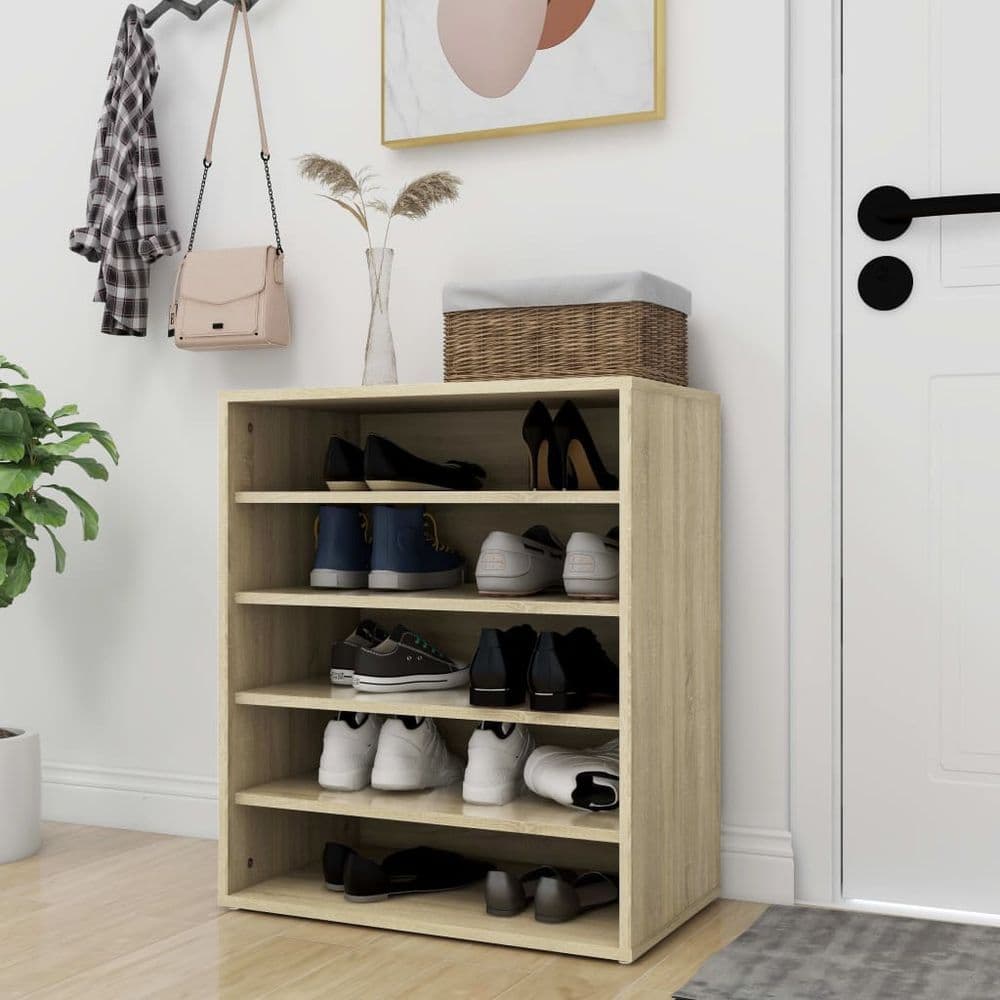 image-vidaXL Shoe Cabinet Smoked Oak 60x35x70 cm Engineered Wood