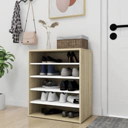 image-vidaXL Shoe Cabinet Smoked Oak 60x35x70 cm Engineered Wood