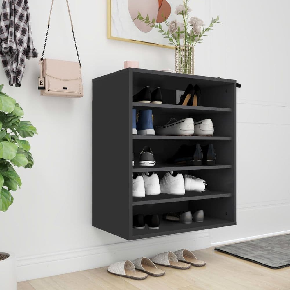 image-vidaXL Shoe Cabinet Smoked Oak 60x35x70 cm Engineered Wood