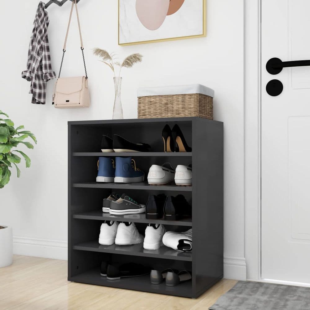 image-vidaXL Shoe Cabinet Smoked Oak 60x35x70 cm Engineered Wood