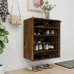image-vidaXL Shoe Cabinet Smoked Oak 60x35x70 cm Engineered Wood