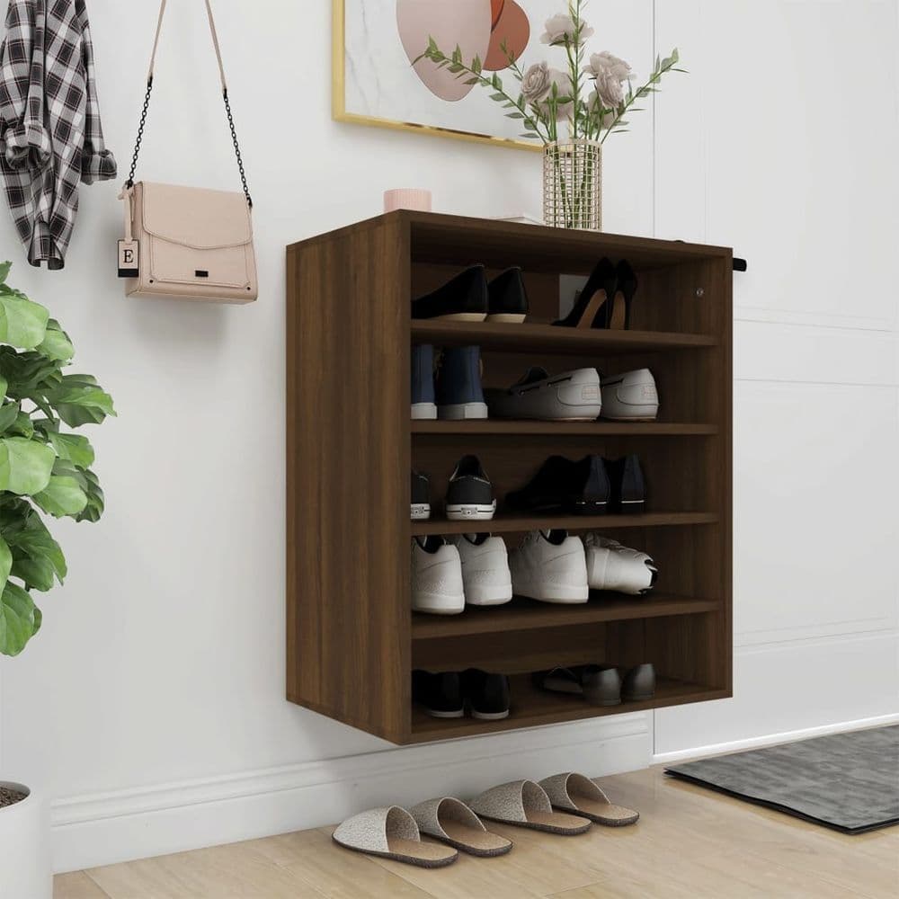 image-vidaXL Shoe Cabinet Smoked Oak 60x35x70 cm Engineered Wood