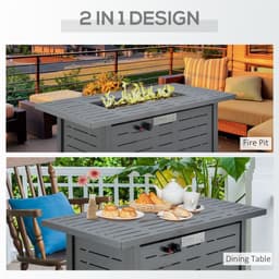 image-Propane Gas Fire Pit Table Smokeless Firepit Outdoor Heater Cover Lava Rocks Lid