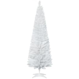 image-1.8m 6ft Artificial Pine Pencil Slim Christmas Tree with 390 Branch Tips White