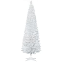 image-1.8m 6ft Artificial Pine Pencil Slim Christmas Tree with 390 Branch Tips White