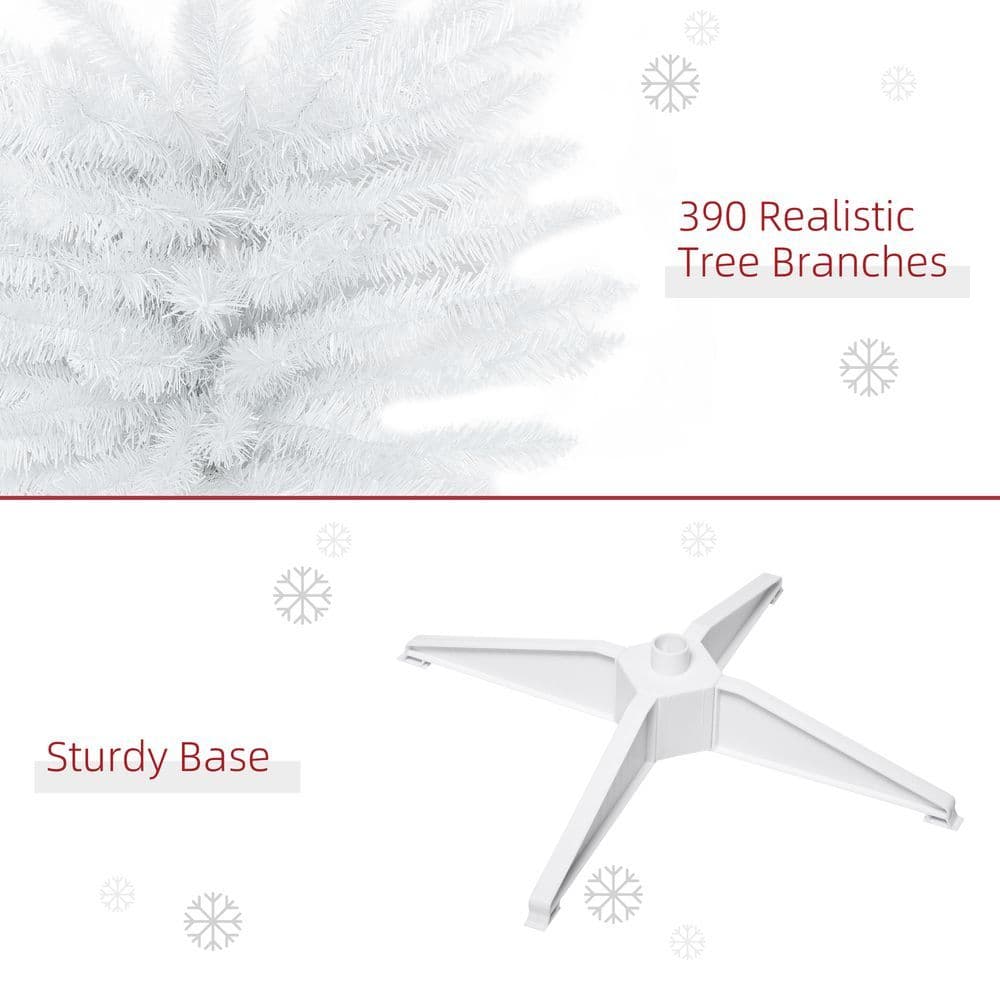 image-1.8m 6ft Artificial Pine Pencil Slim Christmas Tree with 390 Branch Tips White