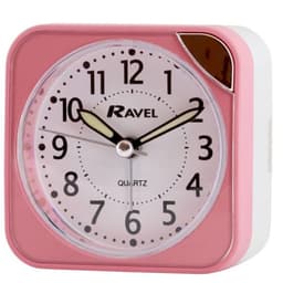 image-Ravel Small Square Quartz Travel Alarm Clock - Pink RC001.2