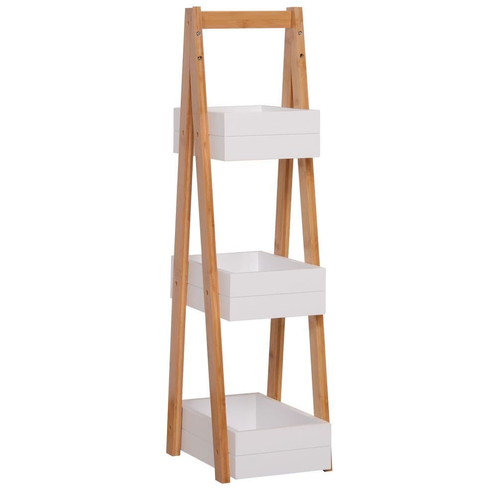 image-Bathroom A-Shape Rack, 3-Tier-Bamboo