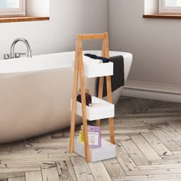 image-Bathroom A-Shape Rack, 3-Tier-Bamboo