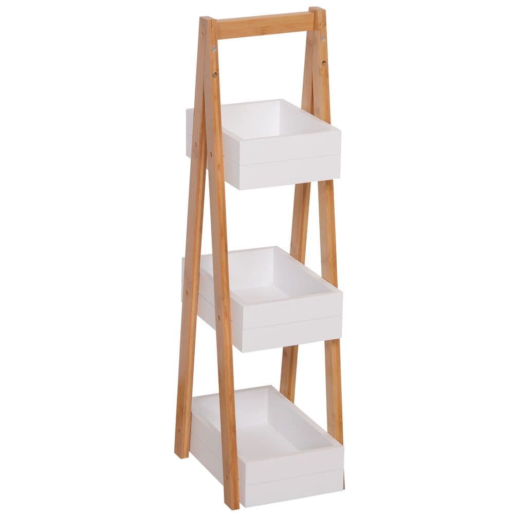 image-Bathroom A-Shape Rack, 3-Tier-Bamboo