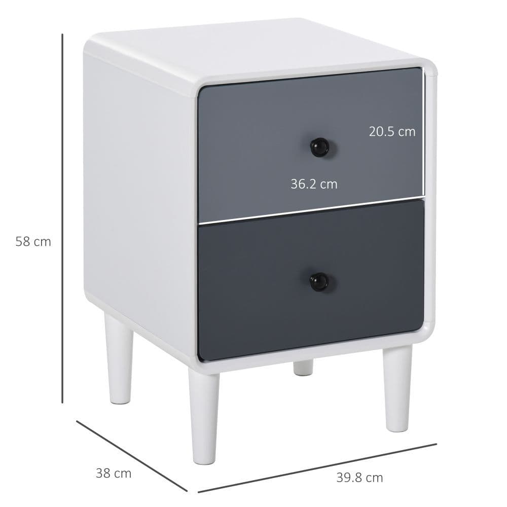 image-Side Cabinet Nightstand Home Organizer with 2 Storage Drawer Unit
