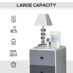 image-Side Cabinet Nightstand Home Organizer with 2 Storage Drawer Unit