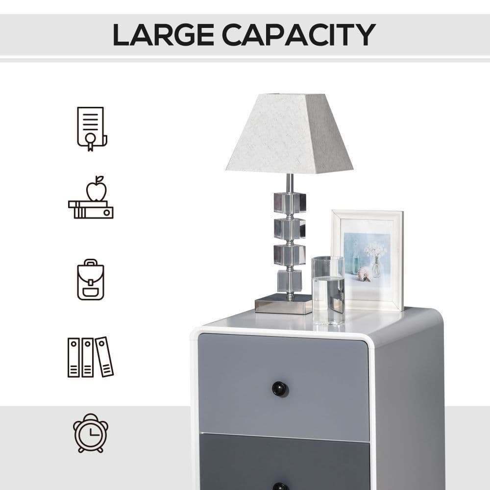 image-Side Cabinet Nightstand Home Organizer with 2 Storage Drawer Unit