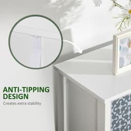 image-5-Drawer Tallboy Dresser with Metal Handles, Storage Cabinet Unit