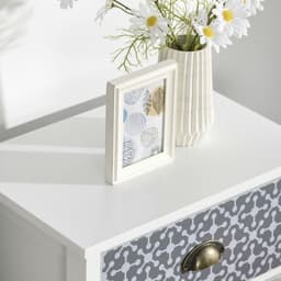 image-5-Drawer Tallboy Dresser with Metal Handles, Storage Cabinet Unit
